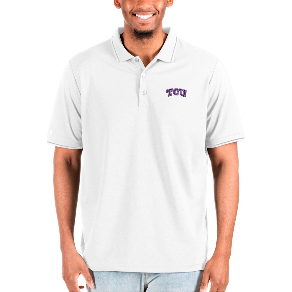 TCU Horned Frogs NCAA Antigua Polo Shirts NEW with Tags white